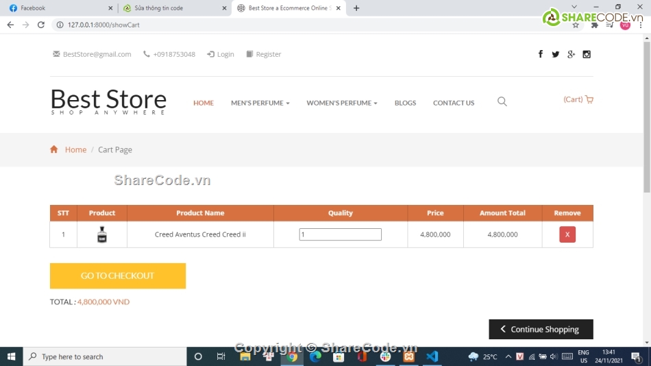 Code PHP  Shop Nước Hoa,Code website Laravel 8,Framwork Shop Nước Hoa